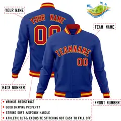 Royal Red-Gold Classic Varsity Full-Snap Letterman Jacket 4