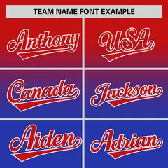 Royal Red Gradient Authentic Baseball Jersey 3