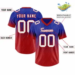 Royal Red Gradient Authentic Outdoor Football Jersey 2