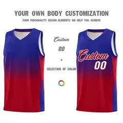 Royal Red Gradient Fashion Basketball Jersey 3
