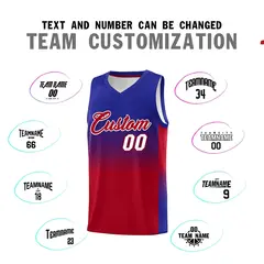 Royal Red Gradient Fashion Basketball Jersey 4