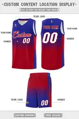 Royal Red Gradient Fashion Basketball Jersey 5