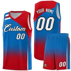 Royal Red Gradient Fashion Basketball Jersey 1