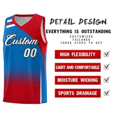 Royal Red Gradient Fashion Basketball Jersey 2