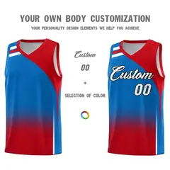 Royal Red Gradient Fashion Basketball Jersey 3