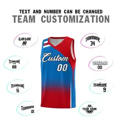 Royal Red Gradient Fashion Basketball Jersey 4