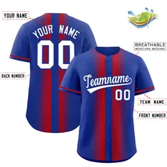 Royal Red Gradient Lapel Fashion Baseball Jersey 2