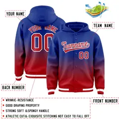 Royal Red Gradient Letterman Varsity Jacket Hoodie 4