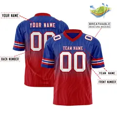 Royal Red Gradient Outdoor Flag Football Jersey 2