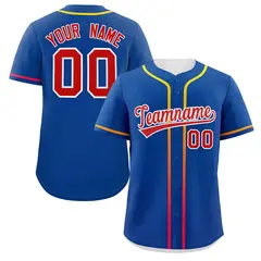 Royal Red Gradient Ribbed Authentic Baseball Jersey