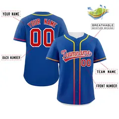 Royal Red Gradient Ribbed Authentic Baseball Jersey 2