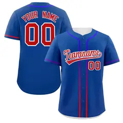Royal Red Gradient Ribbed Authentic Baseball Jersey