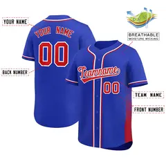 Royal Red Gradient Side Authentic Baseball Jersey 2