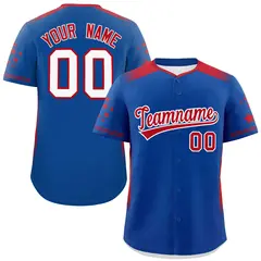 Royal Red Gradient Side Star Pattern Baseball Jersey