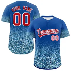Royal Red Gradient Sparkle-Effect Authentic Baseball Jersey