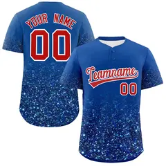 Royal Red Gradient Sparkle-Effect Authentic Baseball Jersey 1