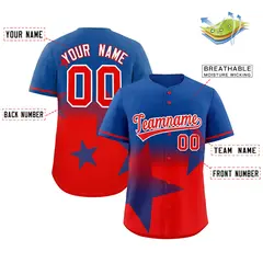 Royal Red Gradient Star Graffiti Authentic Baseball Jersey 2