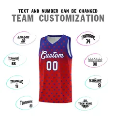 Royal Red Gradient Star Pattern Basketball Jersey Sets 4
