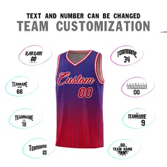 Royal Red Gradient Stripe Basketball Jersey 4