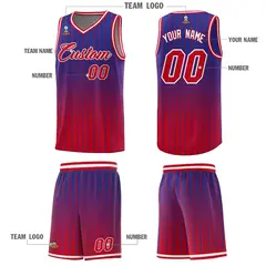 Royal Red Gradient Stripe Basketball Jersey 5