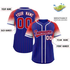 Royal Red Gradient Stripe Fashion Sleeves Baseball Jersey 2