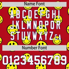 Royal Red Graffiti Gradient Smile Baseball Jersey 4