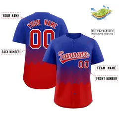 Royal Red Grid Blur Pattern Baseball Jersey 2
