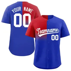 Royal Red Half Gradient Authentic Baseball Jersey 1