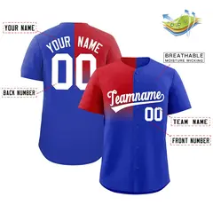 Royal Red Half Gradient Authentic Baseball Jersey 2