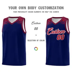 Royal Red Indians Print Sports Basketball Uniform Jersey 3