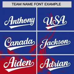 Royal Red Ink Pattern Authentic Baseball Jersey 3