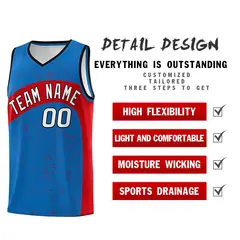 Royal Red Irregular Dot Graffiti Basketball Jersey 2