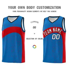 Royal Red Irregular Dot Graffiti Basketball Jersey 3