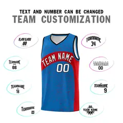 Royal Red Irregular Dot Graffiti Basketball Jersey 4