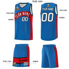 Royal Red Irregular Dot Graffiti Basketball Jersey 5
