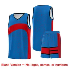 Royal Red Irregular Dot Graffiti Basketball Jersey 7