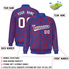 Royal Red Leopard Graffiti Varsity Letterman Jacket 2