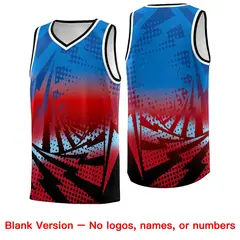 Royal Red Lightning Halftone Dot Basketball Jersey 6