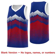 Royal Red Mountain Fade Gradient Fashion Basketball Jersey 6