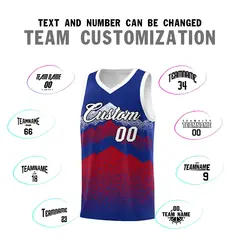 Royal Red Mountain Fade Gradient Fashion Basketball Jersey 4