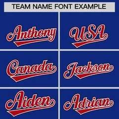 Royal Red Navy Flag Lace Sleeve Baseball Jersey 3