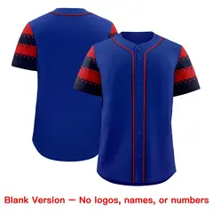 Royal Red Navy Flag Lace Sleeve Baseball Jersey 7