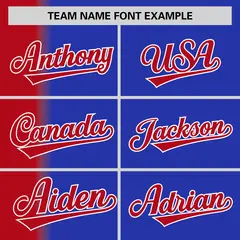 Royal Red Pinstripe Gradient Baseball Jersey 3