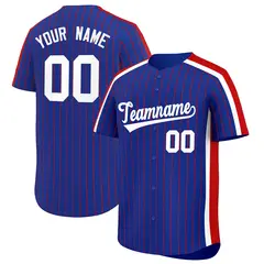 Royal Red Pinstripe Two-tone Authentic Baseball Jersey 1