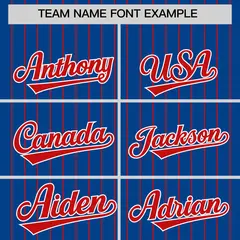 Royal Red Pinstripe Two-Tone Authentic Baseball Jersey 3