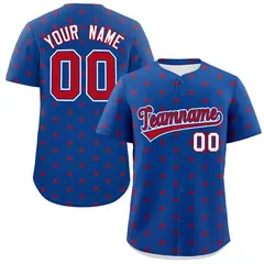 Royal Red Polka Dot Graffiti Authentic Baseball Jersey 1