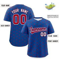 Royal Red Polka Dot Graffiti Authentic Baseball Jersey 2