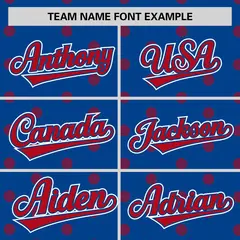Royal Red Polka Dot Graffiti Authentic Baseball Jersey 3