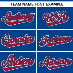 Royal Red Raglan Gradient Thick Stripe Baseball Jersey 3