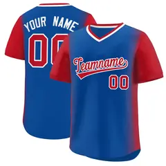 Royal Red Raglan Pullover Baseball Jersey 1